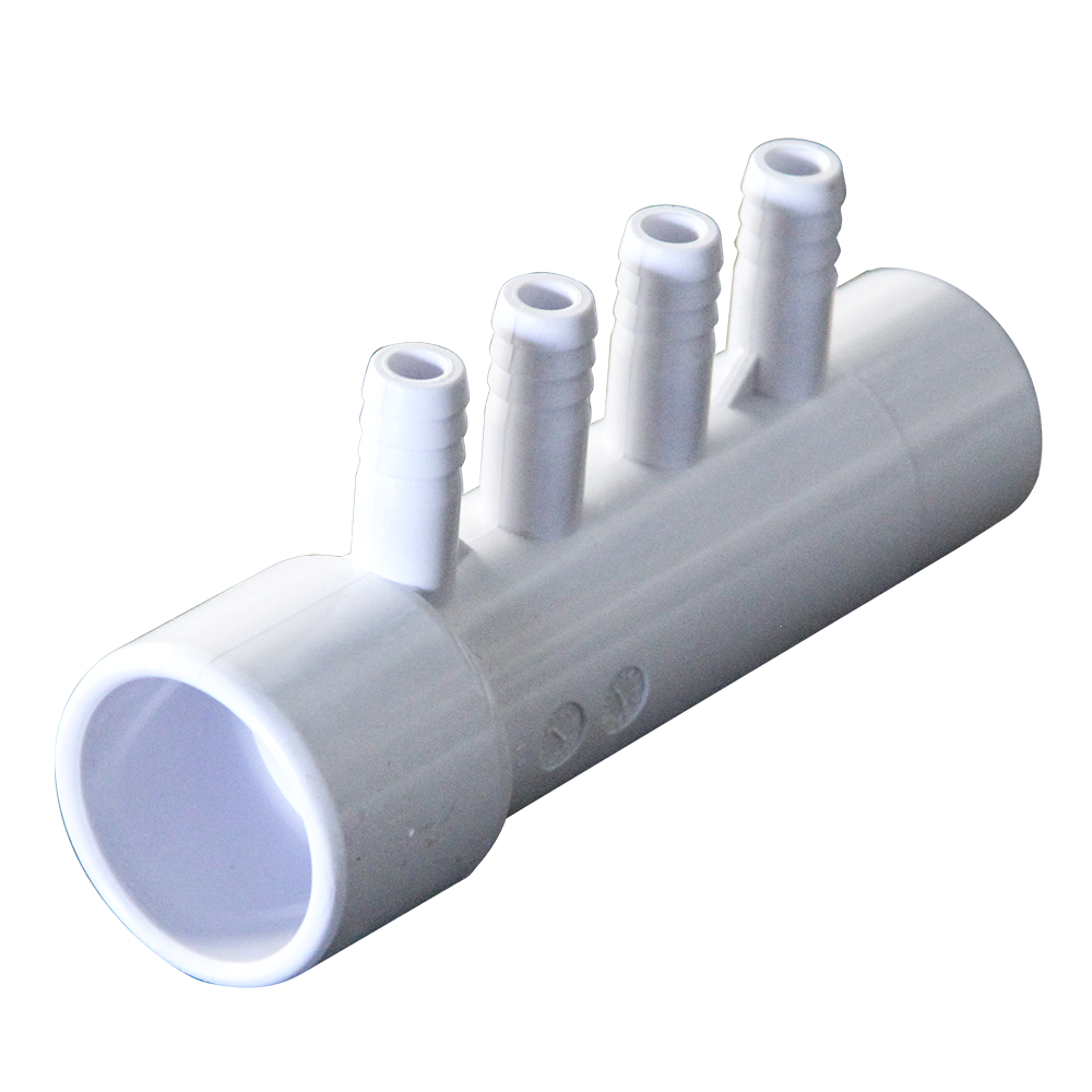 1" 4 Port 3/8" Ribbed Barb Socket*Spigot