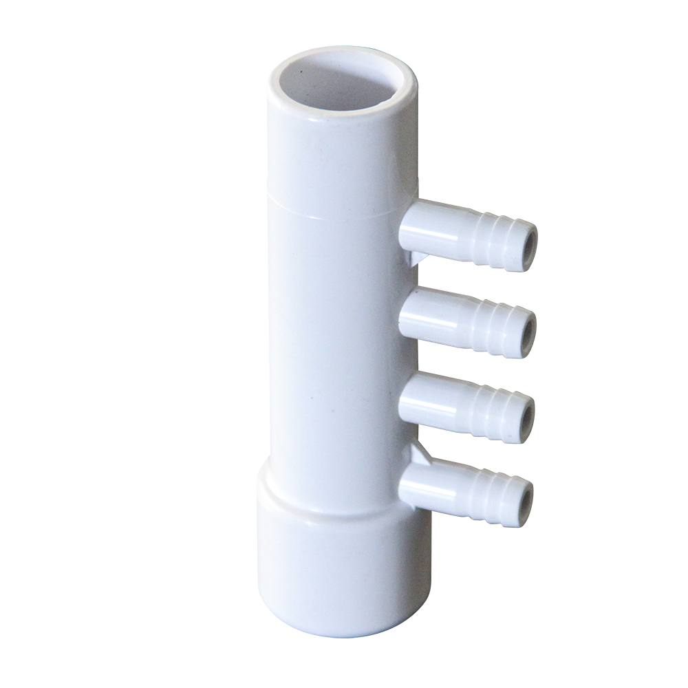 1" 4 Port 3/8" Ribbed Barb Socket*Spigot